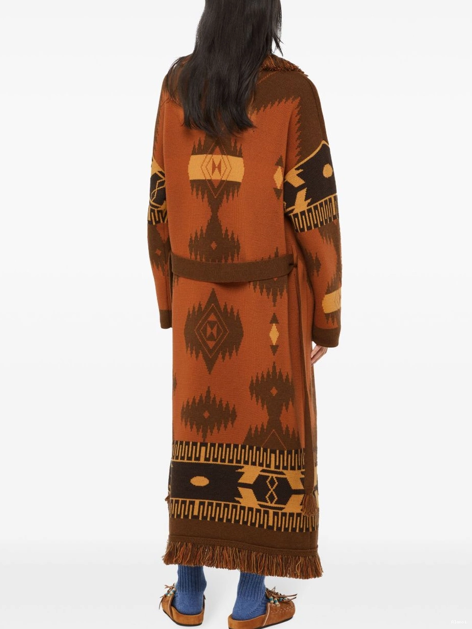 Cheap Alanui jacquard geometric-pattern cardigan Women 0822